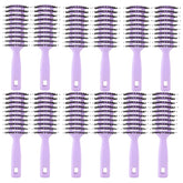 Kuber Industries Hair Brush | Flexible Bristles Brush | Hair Brush with Paddle| Suitable For All Hair Types | Round Vented Hair Brush | 12 Piece | Pack of 4 | C13-X-PURP | Purple